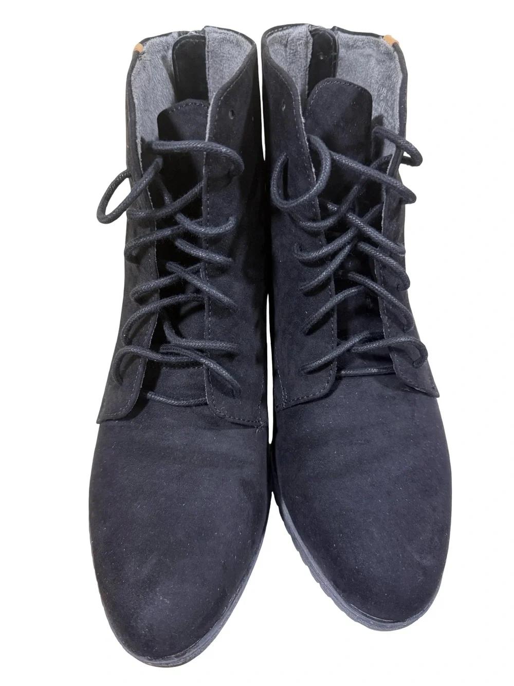 Dr. Scholl's Black Lace-Up Chunky Heel Ankle Booties